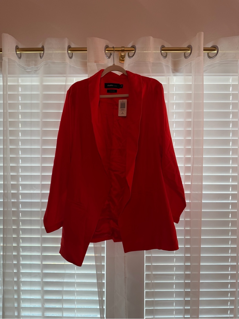 Bright Orange Torrid Open-Front Blazer
